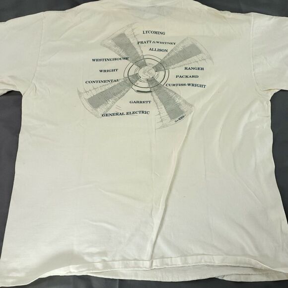 Vintage 93 Shirt Mens XXL American Airplane Faded Worn In Grunge Tee Made in USA - Picture 10 of 11